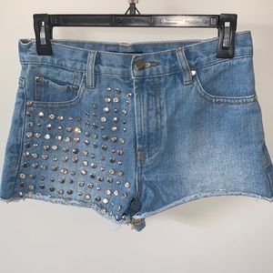 High Waisted Studded Jean Shorts